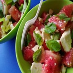 Watermelon and Feta Cheese Salad with Honey and Mint