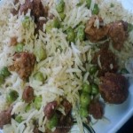 Matar-Wadi Chawal(Peas and Lentil Dumplings with Rice)