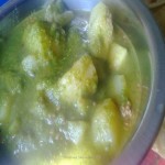 Chutney wale Aloo(Potatoes stir-fried in India’s famous Coriander Chutney)