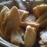 Nimki(Spiced and crisp pastry triangles)