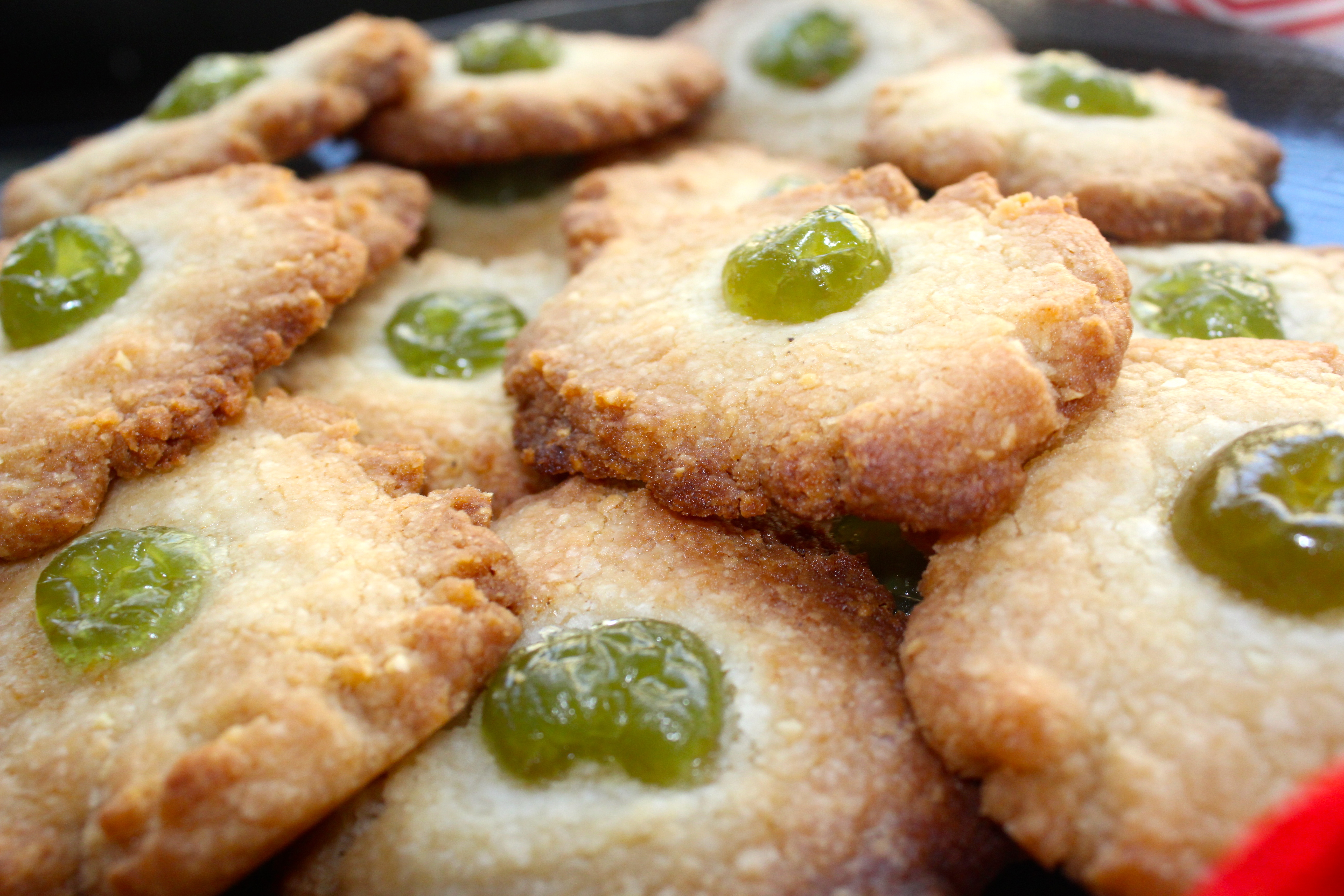 Almond Cookies with a Cherry on Top