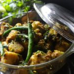 Arbi Masala (Colocasia/Eddos sautéed in various spices)