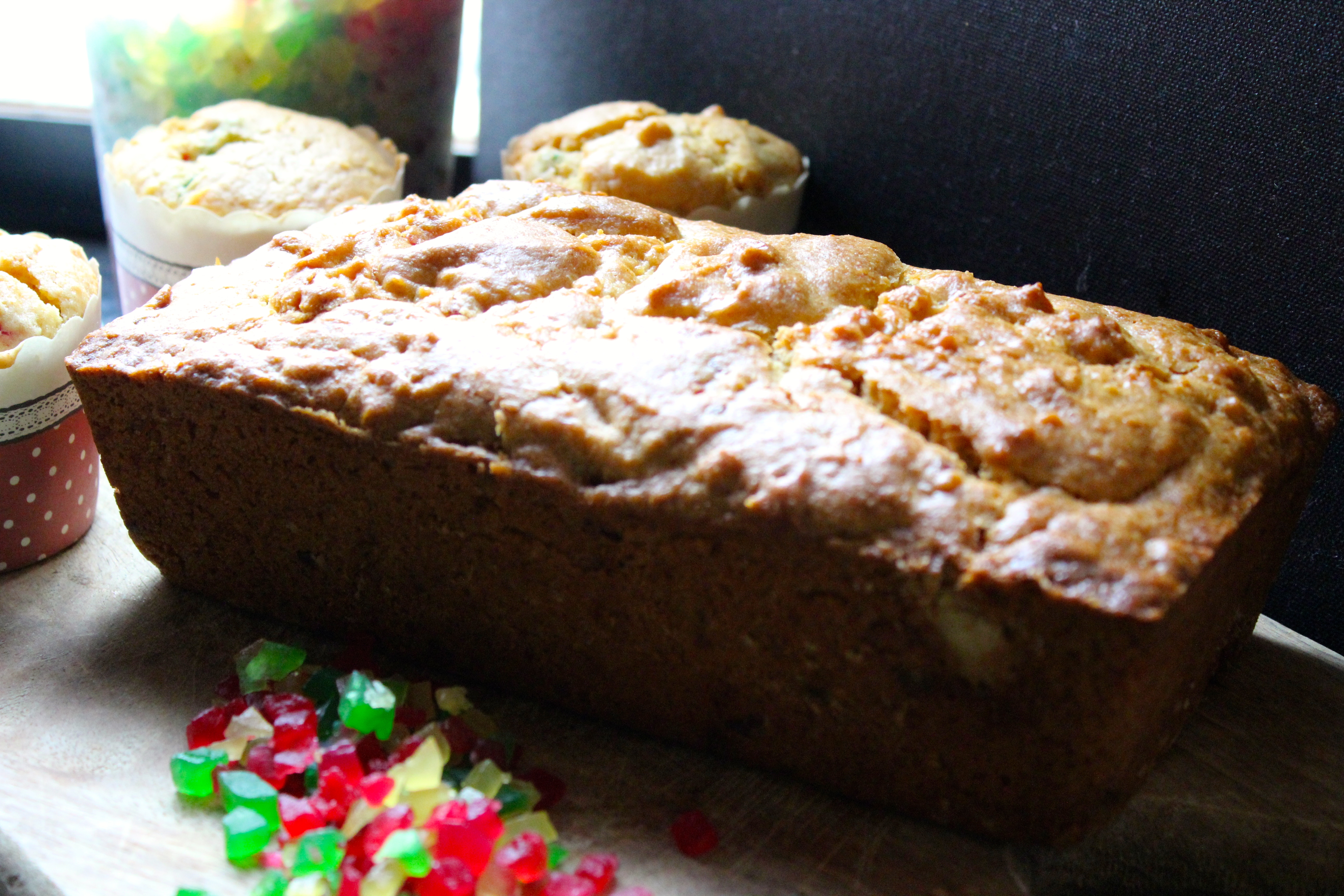 Fruit Cake Loaf and Cupcakes