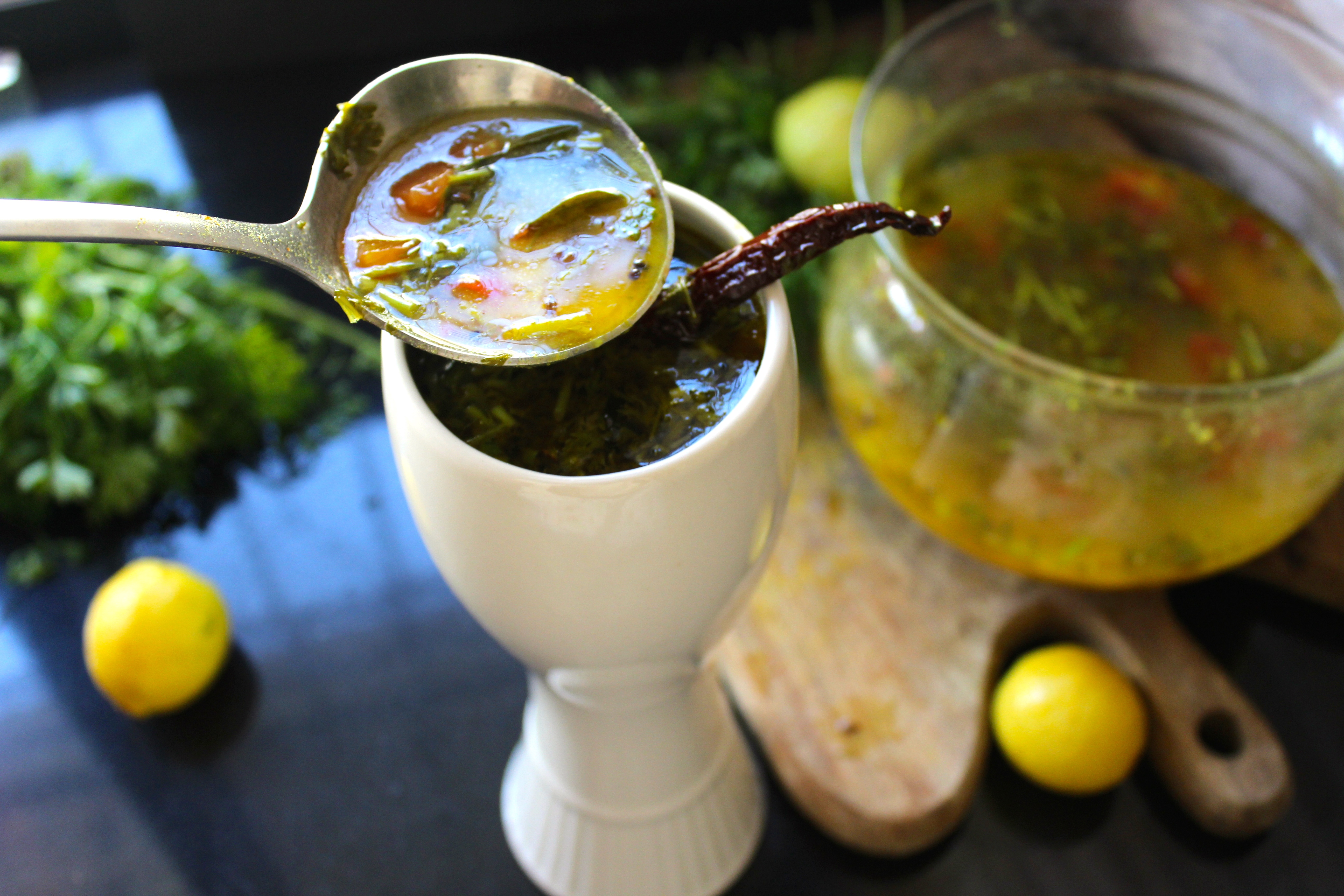 Lemon Rasam (A Lemony South Indian Soup)