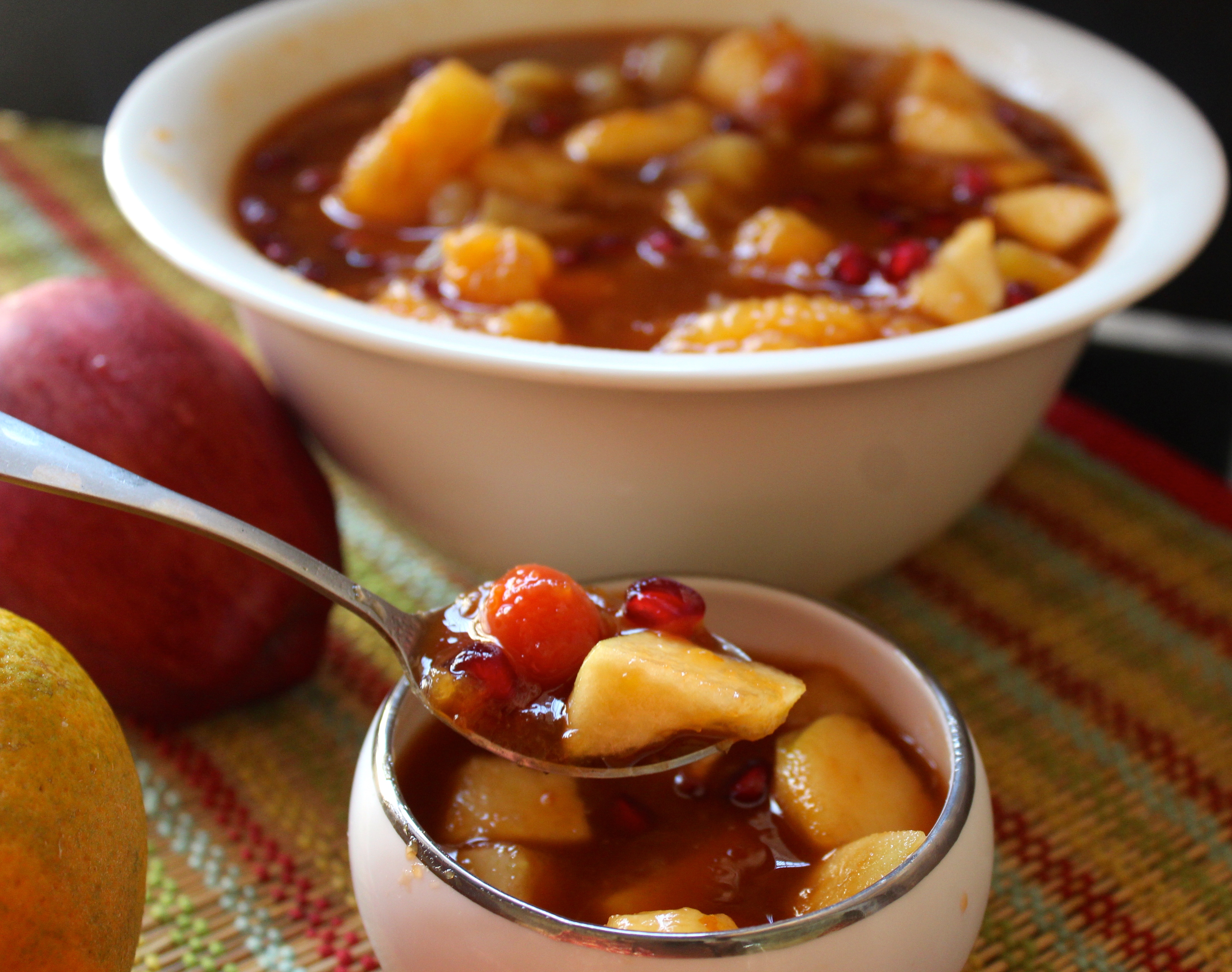 Sweet Mixed Fruit Pachadi (a South Indian delicious mixed fruit accompaniment)