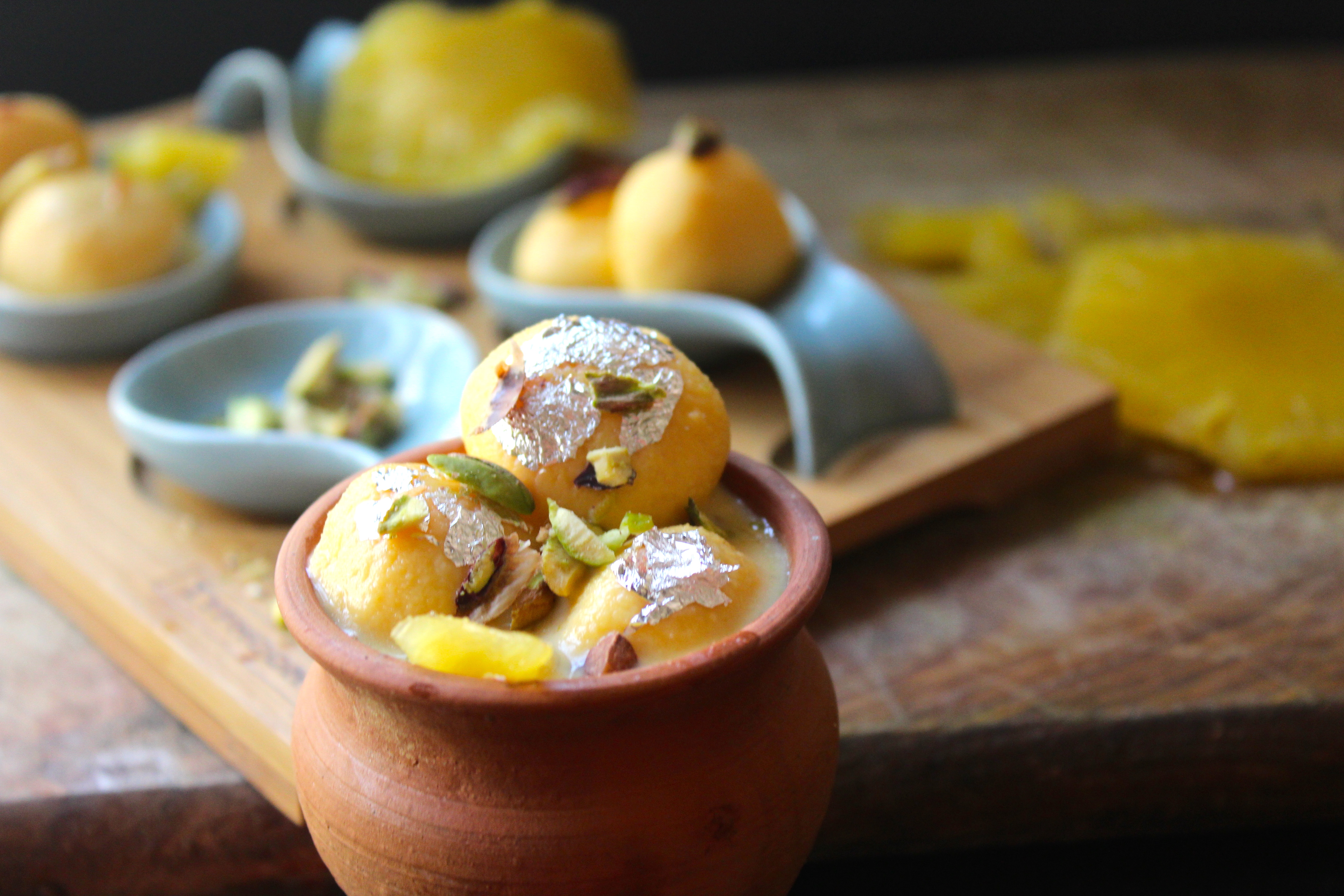 Pineapple Angoori Rasmalai (the universal favourite in a fruity Avatar)