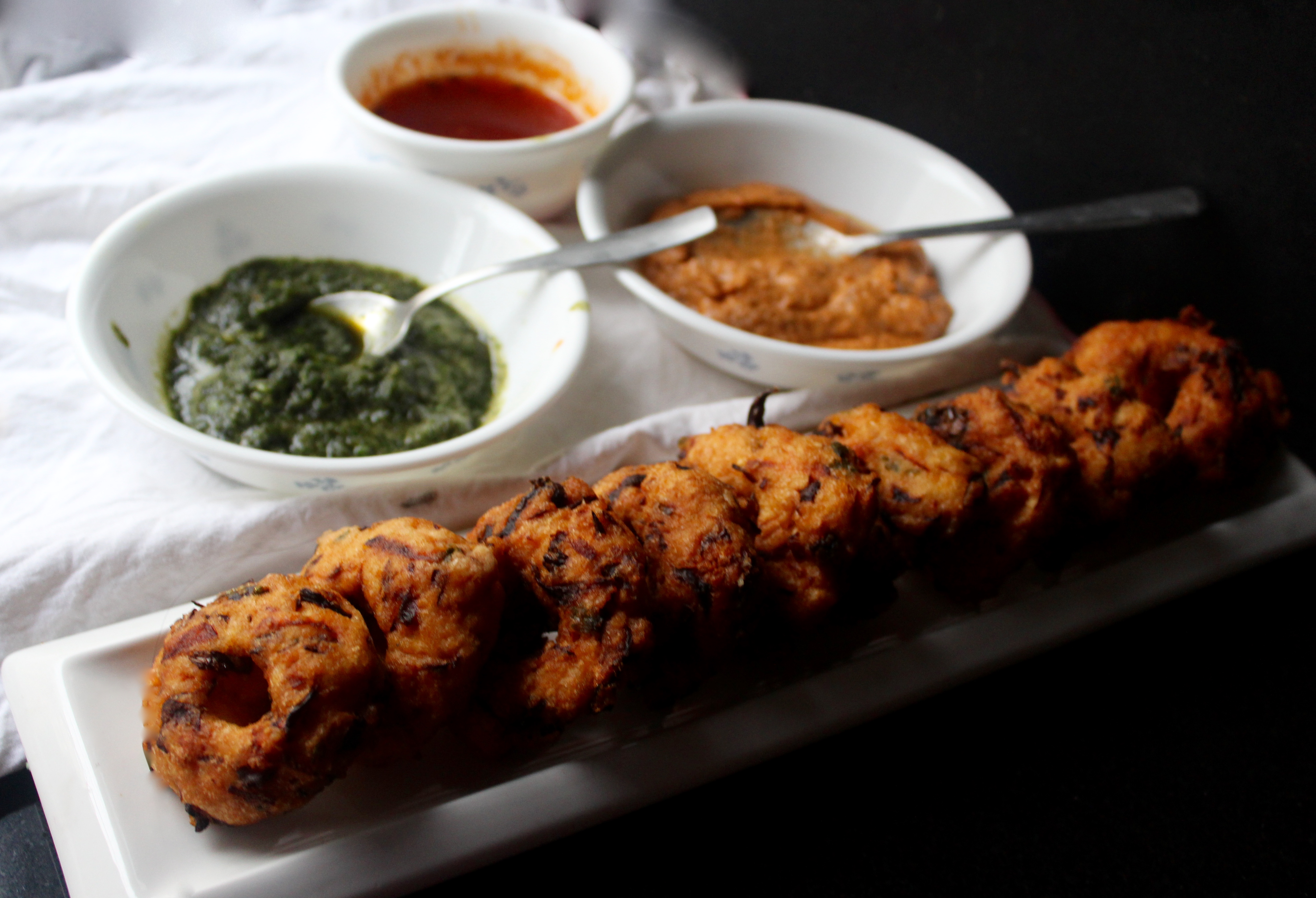 Cabbage and Carrot Medu Vada (Lentil fritters with crispy veggies)