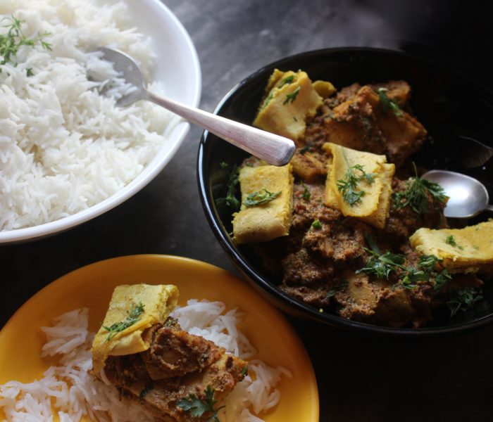 Papda Ki Subzi (A Bihari Chickpea Flour Subzi)