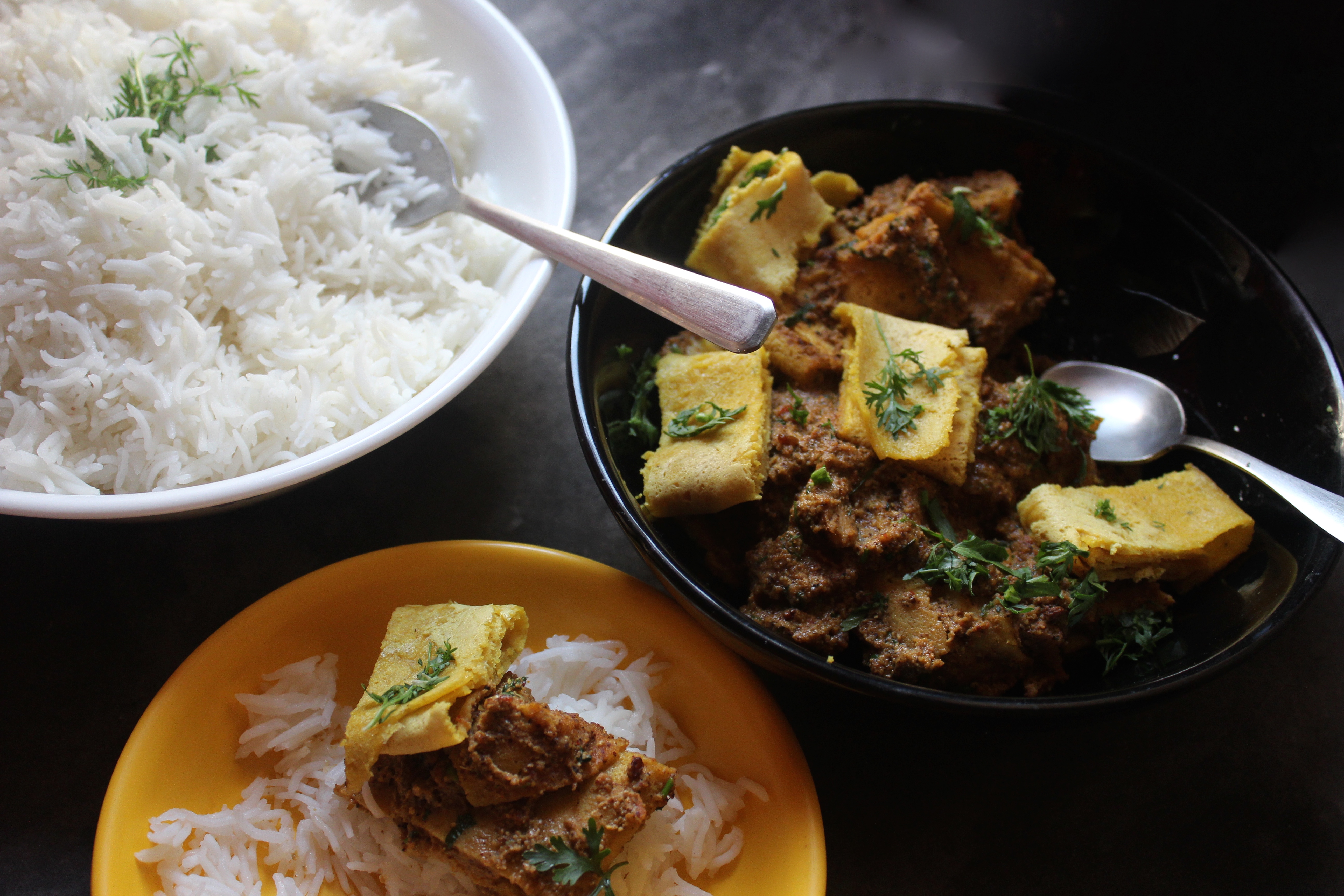 Papda Ki Subzi (A Bihari Chickpea Flour Subzi)