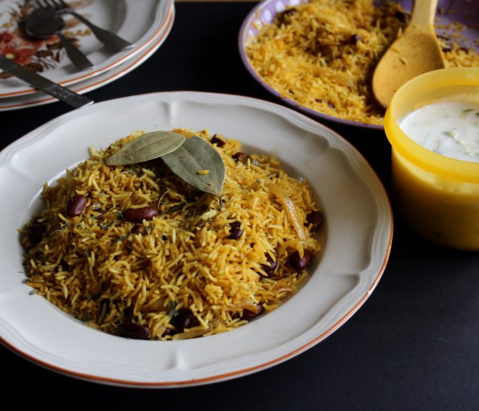 Rajma Pulao (Flavoured one pot rice meal with Kidney Beans)