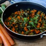 Carrot,Beans and Fenugreek Leaves Stir Fry(Gajar,Beans and Methi Subzi) – A 1tsp Oil recipe